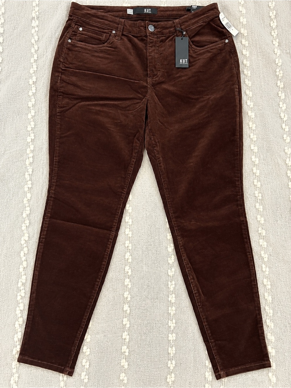 KUT From The Kloth Brown Corduroy Skinny Pants Size 14 NWT - Picture 2 of 7